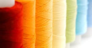 Spools of thread for quilt