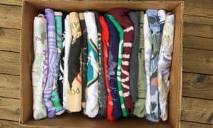 box of t-shirts