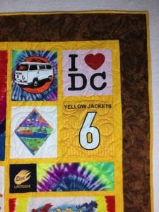 Image of a graduation gift custom t-shirt quilt that I designed and sewed for a customer