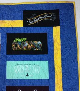 Happy Camper Themed T-shirt Quilt